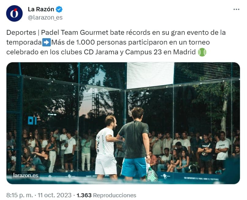 El evento de Padel Team Gourmet acapara la atención mediática