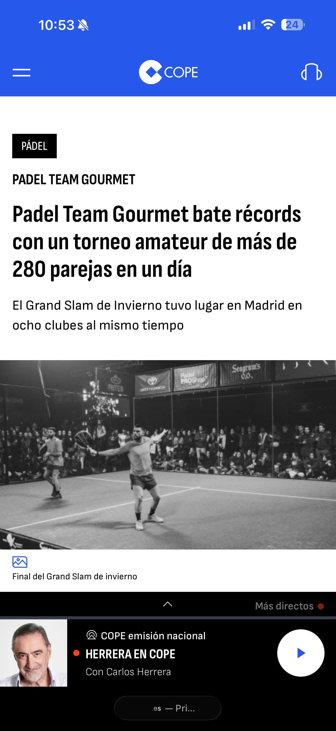 El primer Grand Slam de Padel Team Gourmet bate récord histórico con 280 parejas en un solo día