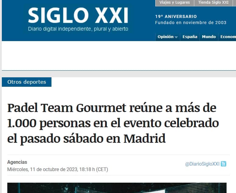 El evento de Padel Team Gourmet acapara la atención mediática