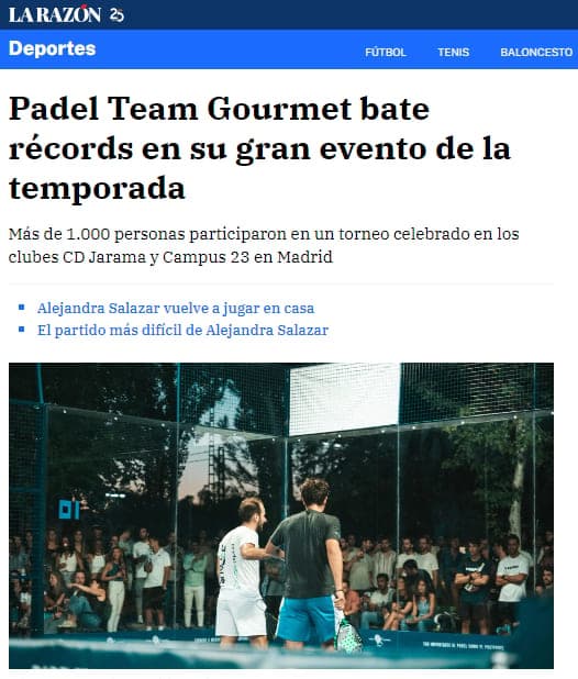 El evento de Padel Team Gourmet acapara la atención mediática